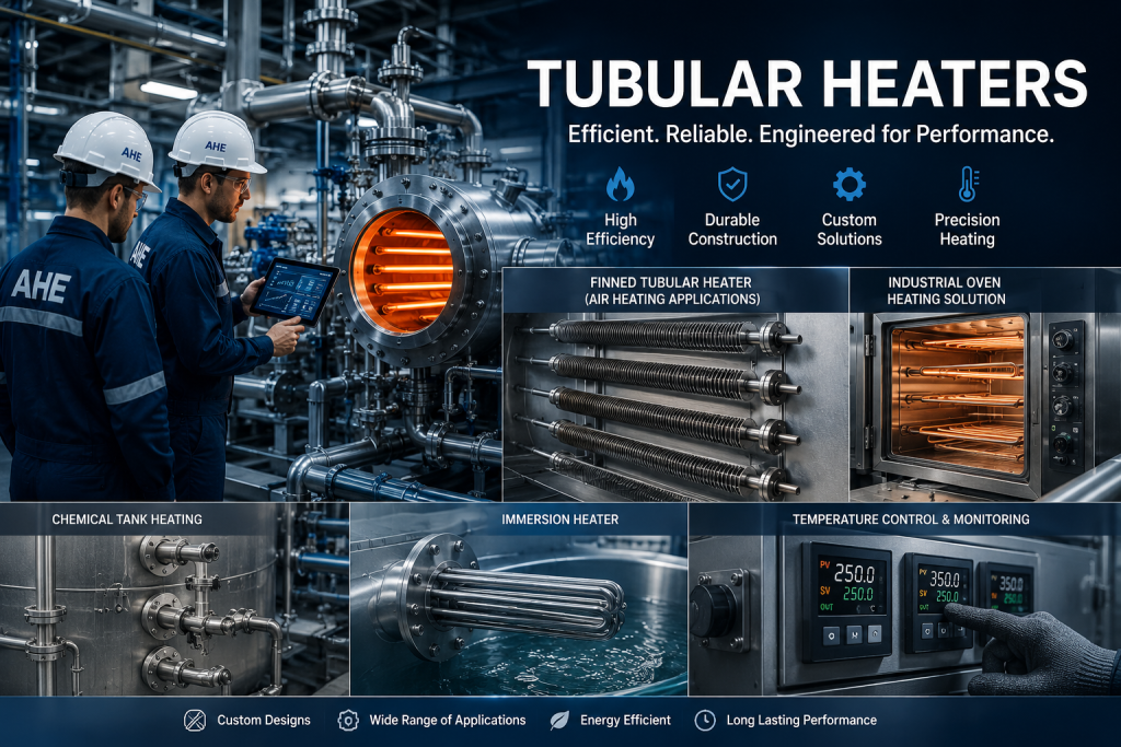Industrial factory with tubular heaters